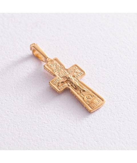 Серебряный православный крестик с позолотой 131796 Онікс