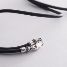Rubber cord with silver clasp (3mm) 18431 Onix 45