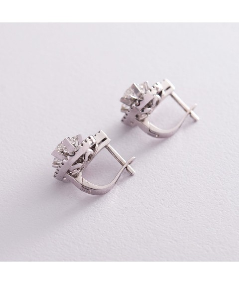 Gold earrings with diamonds sb0021 Onyx