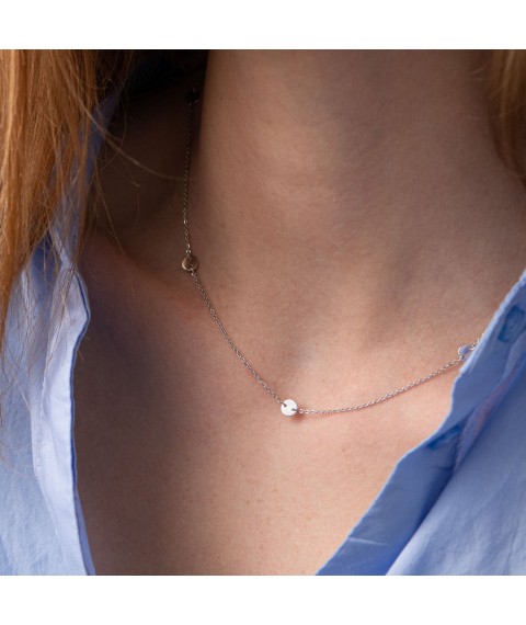 Necklace "Coins" in white gold 860252В Onix 40