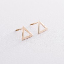 Золоті сережки-пусети "Трикутники" с06696 Онікс