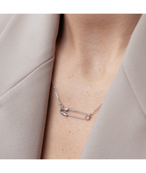 Necklace "Pin" in white gold count02252 Onix 45