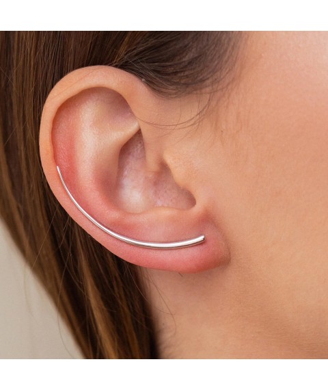 Silver single earring - climber (on the right ear) 912-00928 Onyx