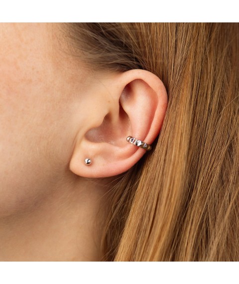 Earring - cuff "Mona" in silver 7170 RUR Onyx