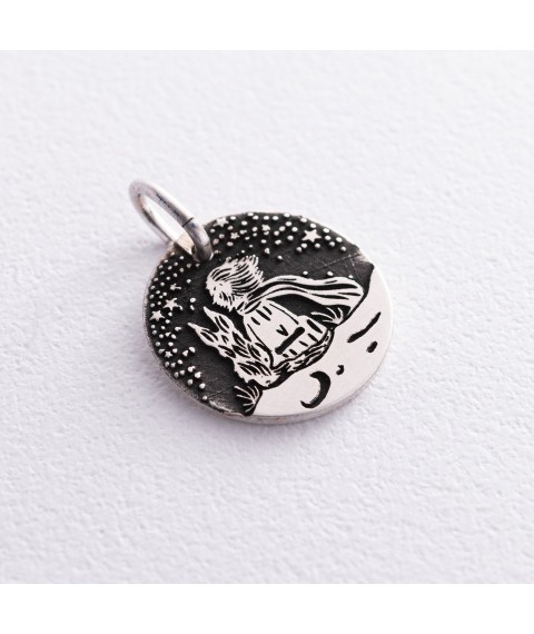 Silver pendant "The Little Prince" 132724mp2 Onyx