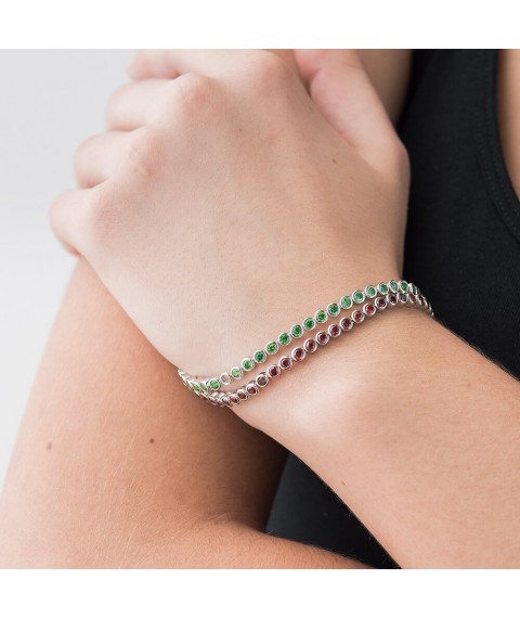Silver bracelet with cubic zirconia 14909 Onix 19