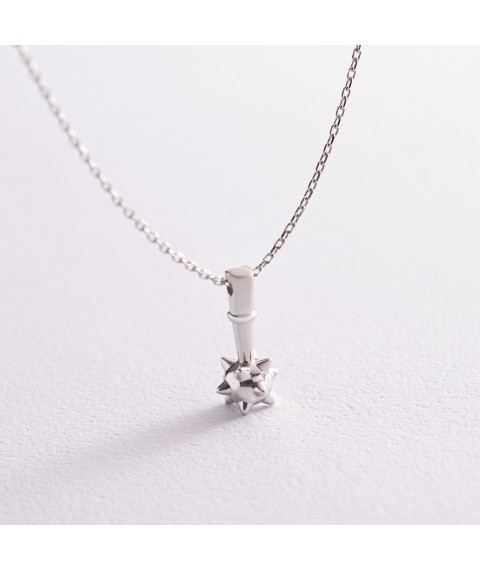 Necklace "Mace" in white gold kol02251 Onix 42