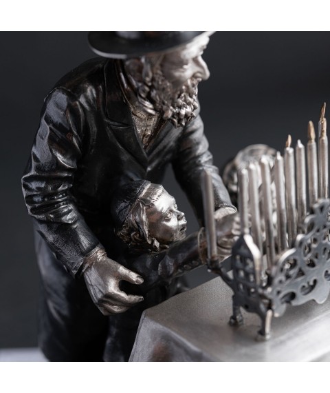 Silver figure "Jewish Saturday" handmade 23116 Onyx