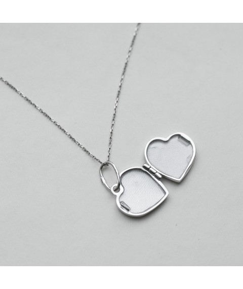 Photo pendant "Heart" in white gold p02964 Onyx