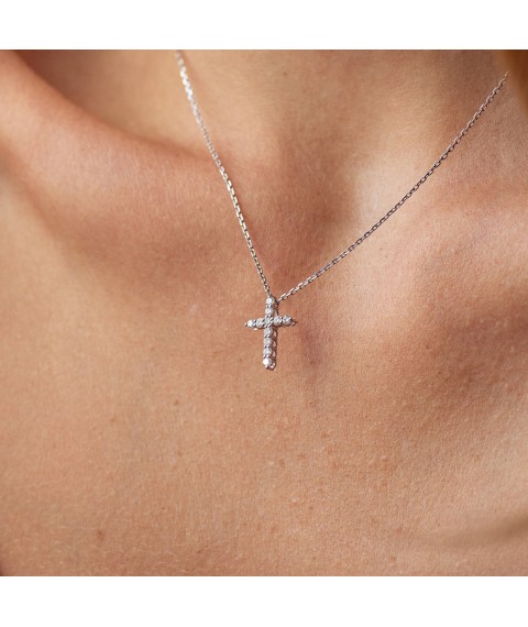 Gold necklace "Cross" with diamonds 738331121 Onix 45