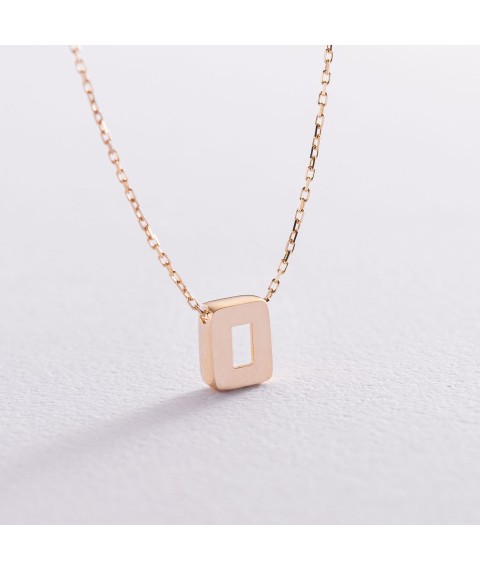 Necklace with the letter "O" in yellow gold coll01164О Onix 45