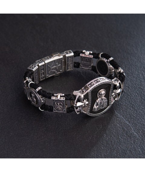 Silver bracelet "St. Nicholas the Wonderworker" (ebony) 627 Onyx 23