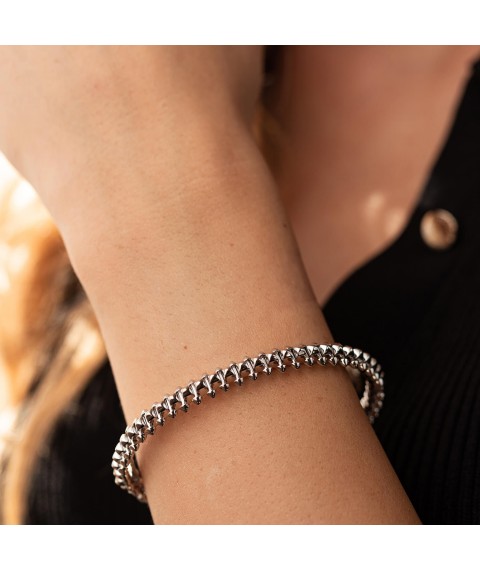 Hard bracelet "Teresa" in silver 141416 Onyx