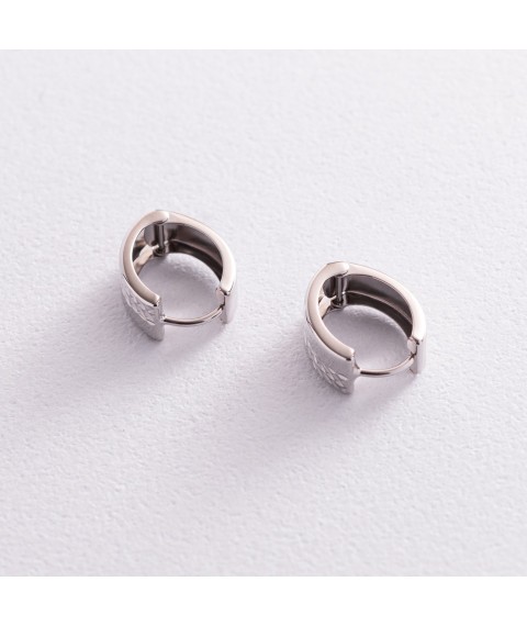 Gold earrings - rings without stones s07608 Onyx