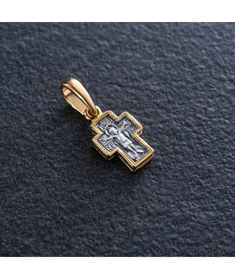 Silver children's cross with gold plated 131802 Onyx