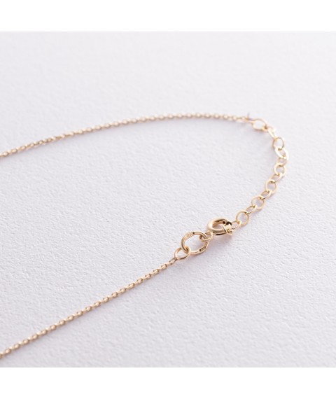 Double necklace "Chloe" with a ball in yellow gold kol01891 Onix 40