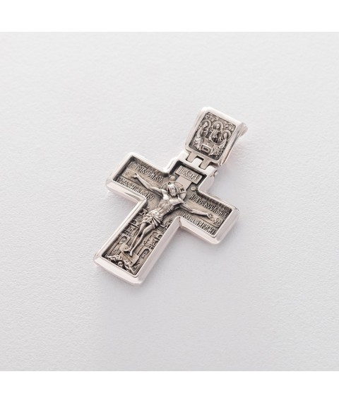 Orthodox cross made of silver 131924 Onyx