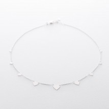 Золотое колье с сердечками кол01451 Онікс  40