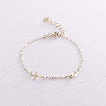 Bracelet with a cross in yellow gold 820154M Onix 17