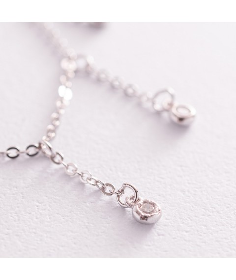 Silver necklace "Drops" with cubic zirconia 18666 Onix 47