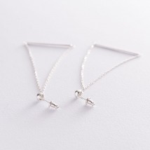 Silver earrings "Balance" 122882 Onyx