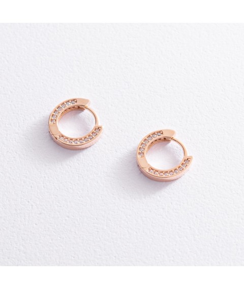 Gold earrings - rings with cubic zirconia s07800 Onyx
