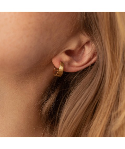 Earrings "Minimalism" in yellow gold s08245 Onyx