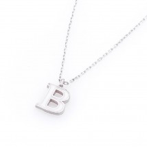 Серебряное колье с буквой В 18617в Онікс  45