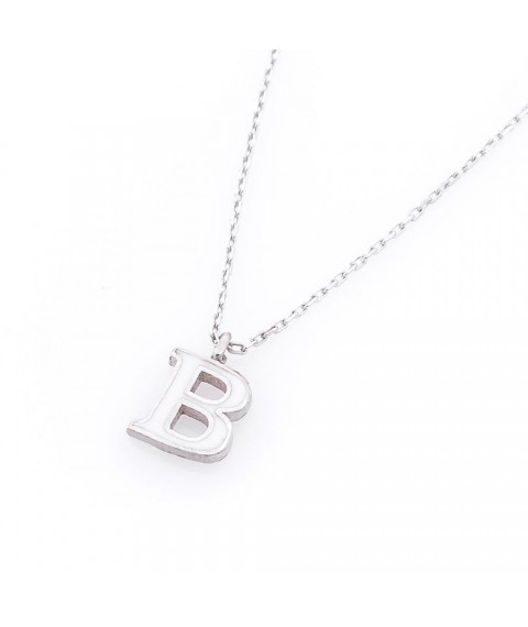 Серебряное колье с буквой В 18617в Онікс  45