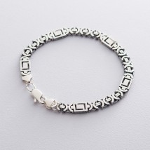 Мужской серебряный браслет (Евро Версаче 1.0 см) чо217020 Онікс 21
