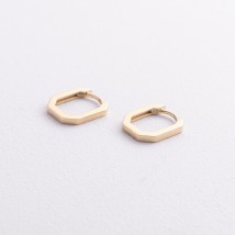 Сережки "Olimpia" у жовтому золоті с09398 Онікс