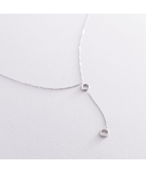 Necklace "Circles" in white gold kol01827 Onix 40