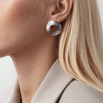Silver earrings - studs "Teona" 123186 Onyx