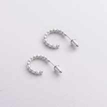 Серьги - пусеты "Шарики" в серебре 123475 Онікс