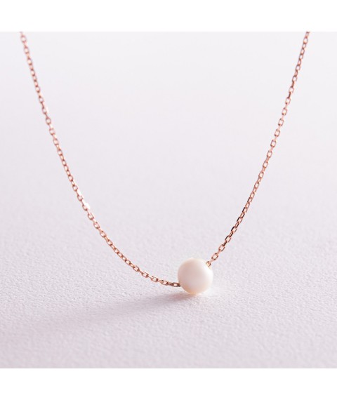 Necklace "Pearl on a chain" (red gold) coll02290 Onix 42