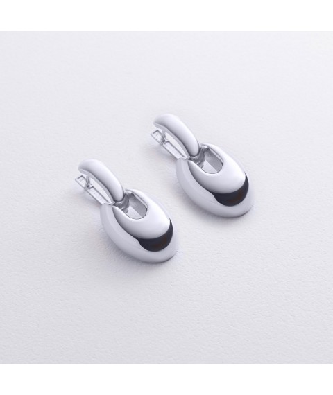 Серьги "Melaine" в белом золоте с09153 Онікс