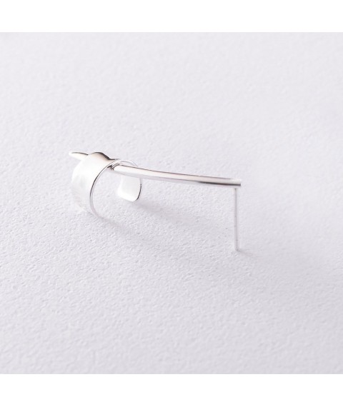 Silver cuff "Touch" 122913 Onyx