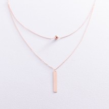 Колье с шариком для гравировки (красное золото) кол01718 Онікс  40