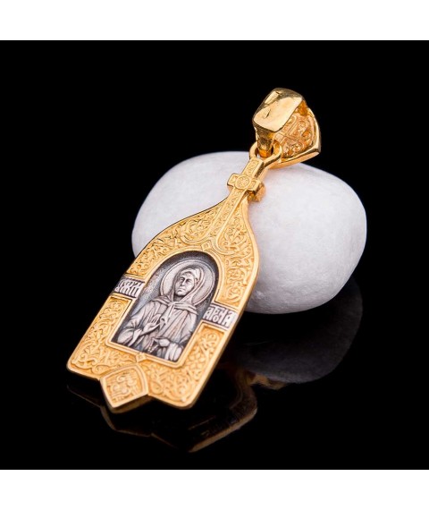 Срібна підвіска Божої Матері з позолотою 131974 Онікс