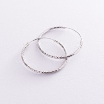 Сережки - кільця в сріблі (3.5 см) 122961 Онікс