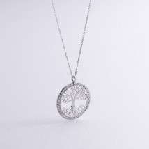 Necklace "Tree of Life" with cubic zirconia (white gold) coll02492 Onyx 49
