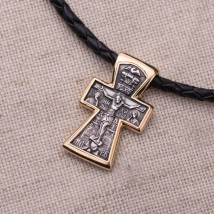Silver cross "Crucifixion. Epiphany" (gilding) 132436 Onyx