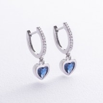Gold earrings - rings "Hearts" (sapphires, diamonds) sb0532gl Onyx