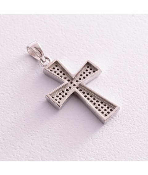 Срібний хрестик з фіанітами 132013 Онікс