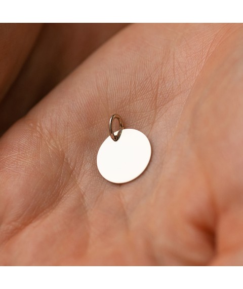 Pendant for engraving in white gold (14 mm) p03519 Onyx