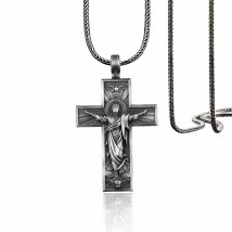 Silver cross "Crucifixion of Jesus Christ" 133170 Onyx