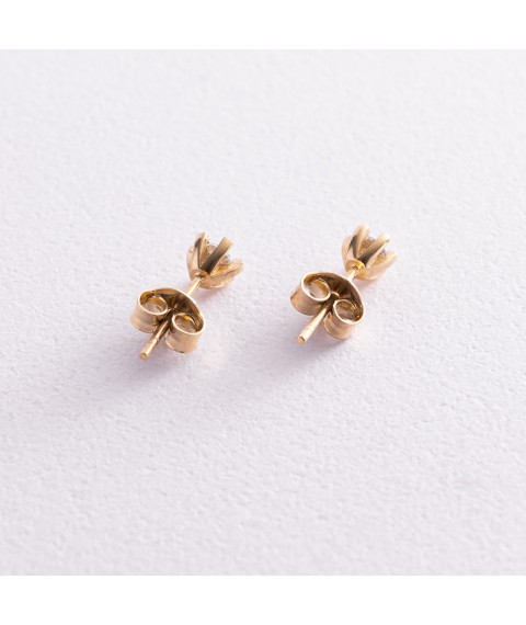 Gold earrings - studs (cubic zirconia) s05843 Onyx