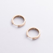 Серьги - кольца "Грани" в желтом золоте с09302 Онікс