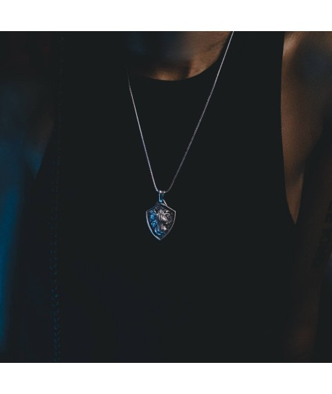 Silver pendant "Asian tiger" 133193 Onyx