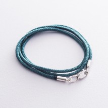 Silk cord with silver clasp 18734 Onix 60